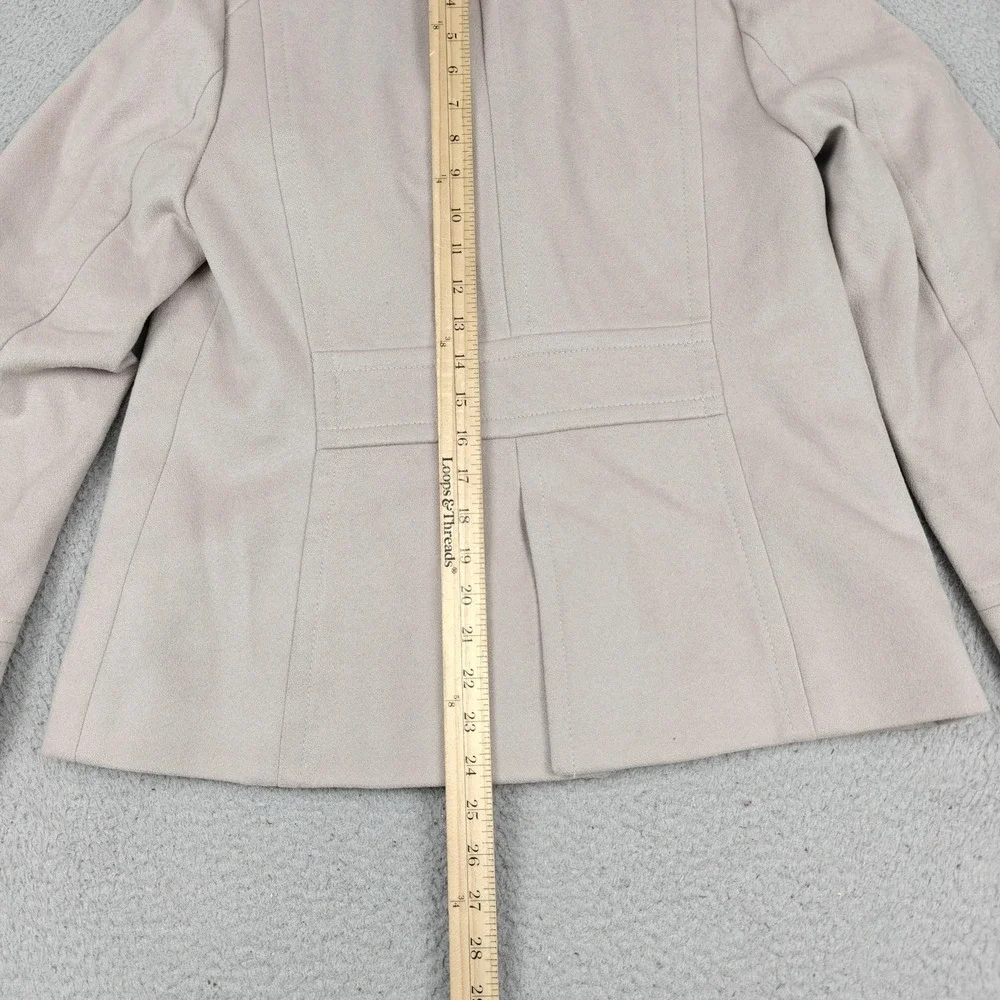J Crew Coat Womens 8 Beige Wool Pea Thinsulate Lined Double Breasted Pockets - Picture 6 of 8